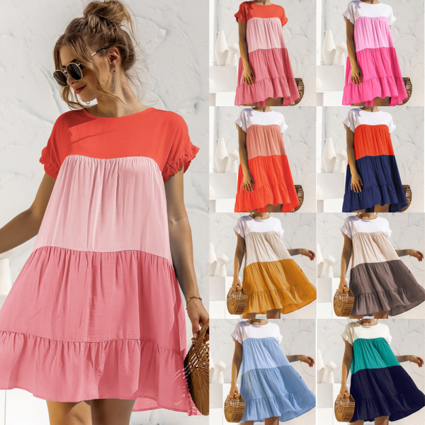 Color block loose dress YO2424