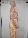 Two-piece printed tie-dye set YM8599