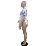 Fashion casual dovetail street print shirt F8077