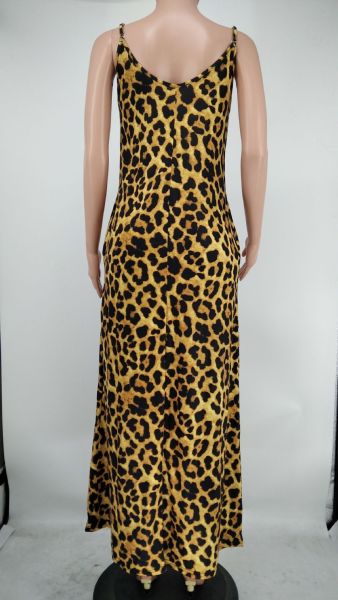 Tie-dye colorful print sling loose dress X9305