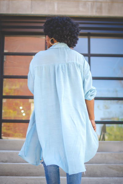 High slit irregular one-piece shirt OL6062
