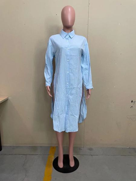 High slit irregular one-piece shirt OL6062