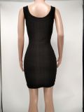 Solid color waffle bag hip dress vest skirt X9298