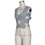 Sexy sweater vest with cross knit top Z0103