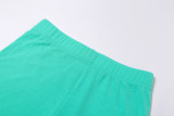 Loose solid color top tight-fitting casual shorts suit K21S02777
