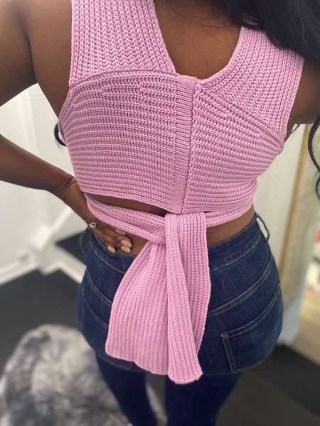 Sexy sweater vest with cross knit top Z0103