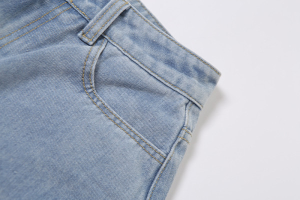 Fashionable Hollow Printed High Waist Straight Casual Jeans W21P02349