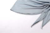 Sexy V-neck halter one-piece fashion bag hip skirt suit K21S02362