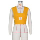 Sexy sweater vest with cross knit top Z0103