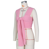 Sexy sweater vest with cross knit top Z0103