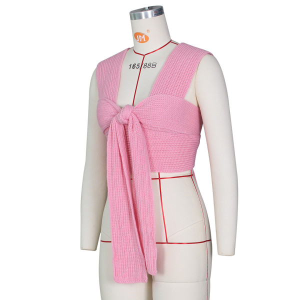 Sexy sweater vest with cross knit top Z0103