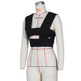 Sexy sweater vest with cross knit top Z0103