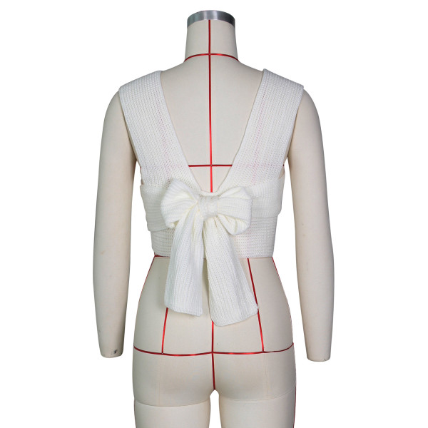 Sexy sweater vest with cross knit top Z0103