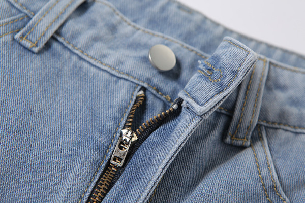 Fashionable Hollow Printed High Waist Straight Casual Jeans W21P02349