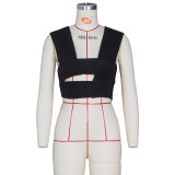 Sexy sweater vest with cross knit top Z0103