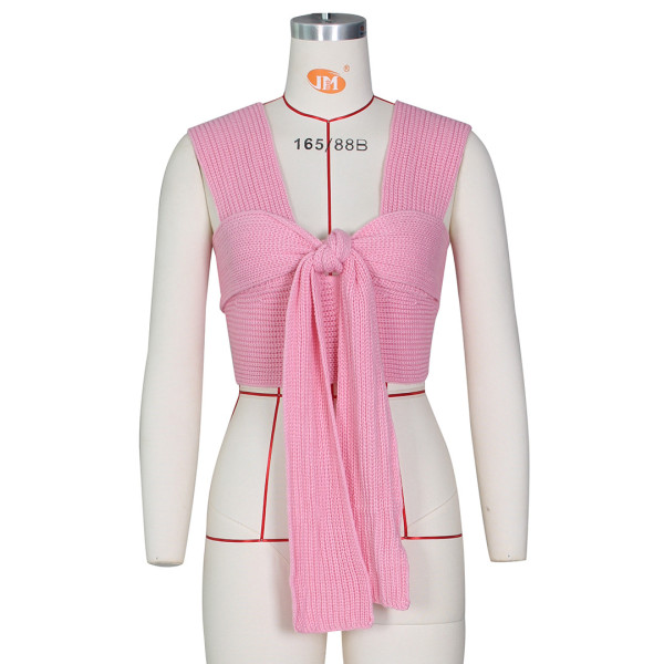 Sexy sweater vest with cross knit top Z0103