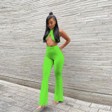 Sexy trouser suit open back fashion solid color trouser suit D8106