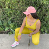 Solid color vest, lock leg pants, sports suit YM182