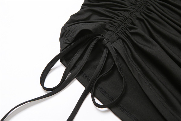 Sexy hollow halter vest fashion hip short skirt suit K21S02747