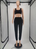 Solid color vest, lock leg pants, sports suit YM182