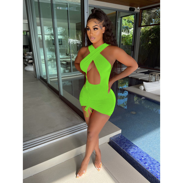 Pure color sexy dress milk silk tube top skirt D8105-1