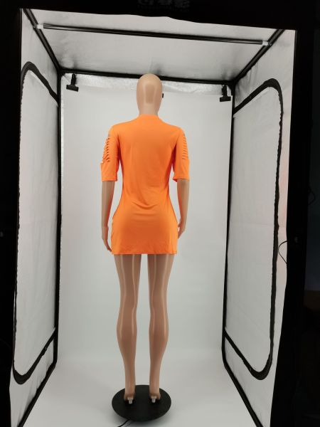 Fashion tight-fitting ripped letter print dress YM181