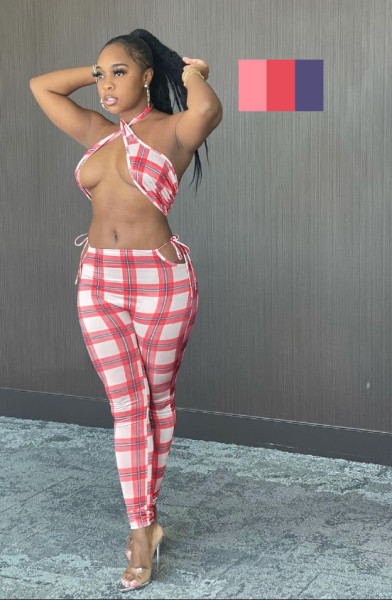Casual fashion printed two-piece trousers YM179