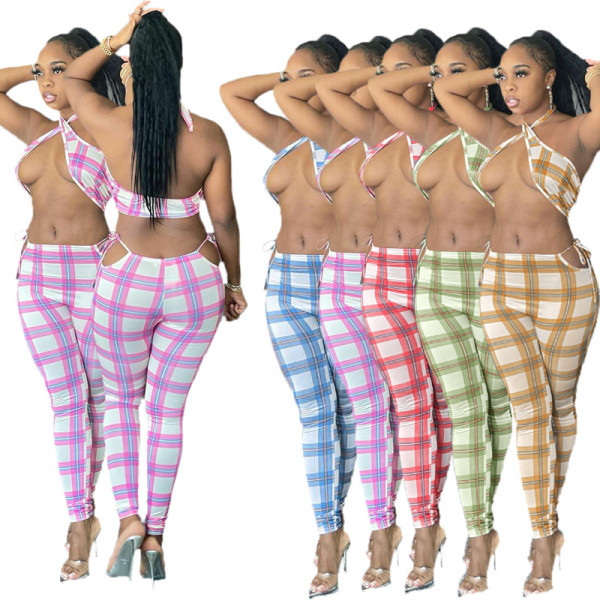 Casual fashion printed two-piece trousers YM179