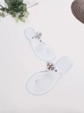 PVC jelly sandals and slippers flat flip-flops with metal buckle beach slippers for outer wear QBD61