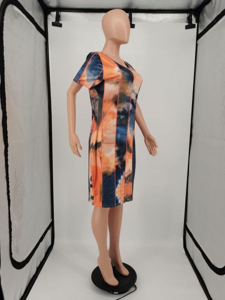 Tie-dye plus size women's dress YM191