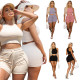 Vest shorts sports suit high elastic pit strip fabric YM185