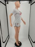 Big bear cartoon two-piece printed sports suit YM194