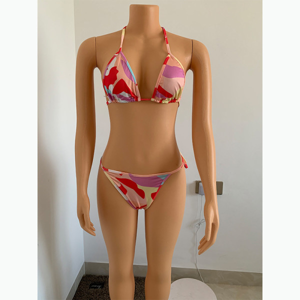 Sexy swimsuit contrast color swimsuit two-piece suit FFT1108