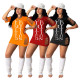 Fashion tight-fitting ripped letter print dress YM181
