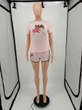 Big bear cartoon two-piece printed sports suit YM194