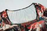 Printed halter strap dress D9C1682