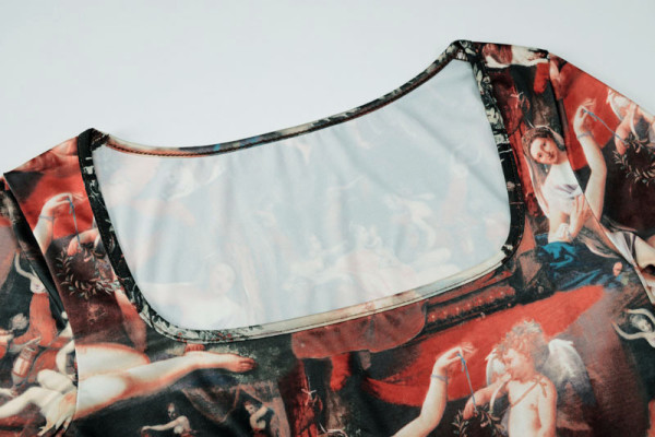 Printed halter strap dress D9C1682