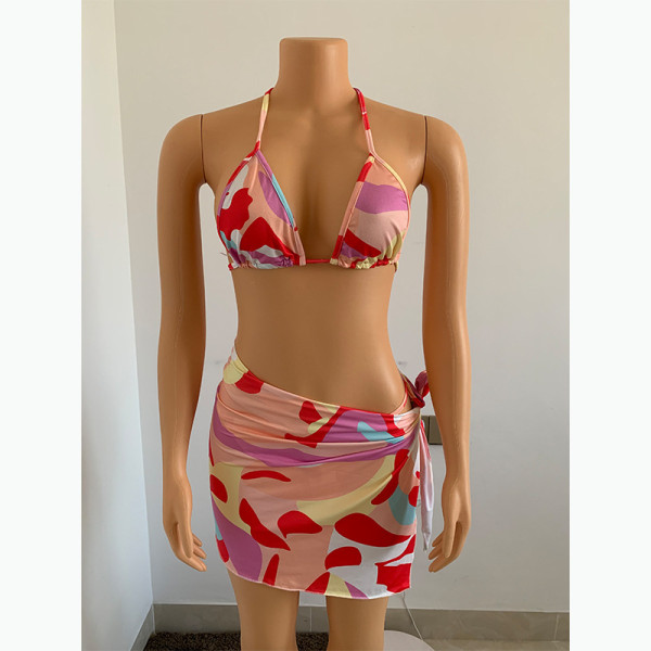 Sexy swimsuit contrast color swimsuit two-piece suit FFT1108