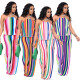 Fashion classic halter stripe casual home two-piece suit YM193
