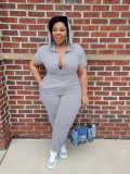 Deep V plus size 5XL jumpsuit Q7186