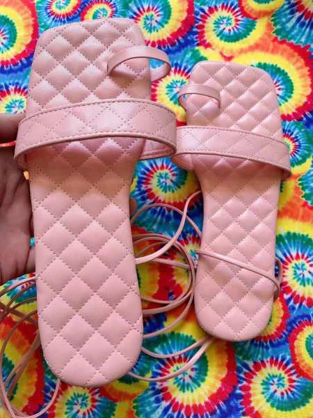 New style all over toe sandals women's plus size one word flat square toe sandals S640854820934