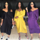 Fashion dress with front and back zipper neckline Q7178