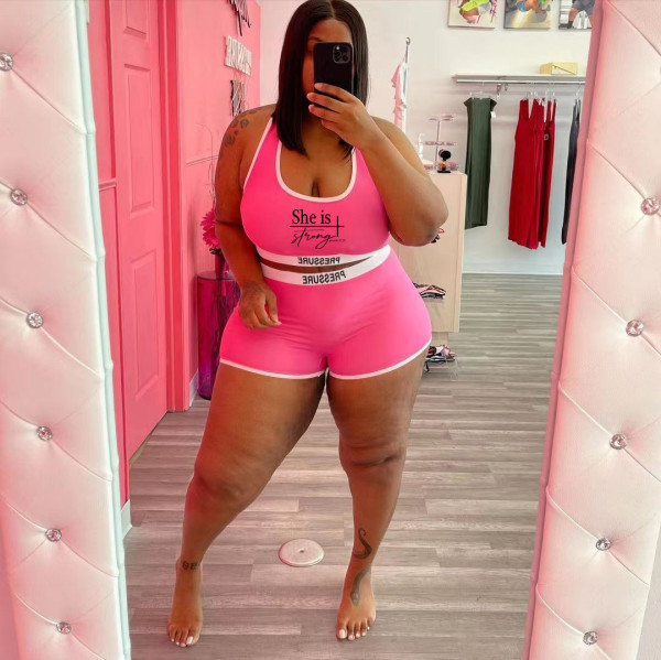 Fashion casual sexy letter printed swimsuit two-piece suit Q7203