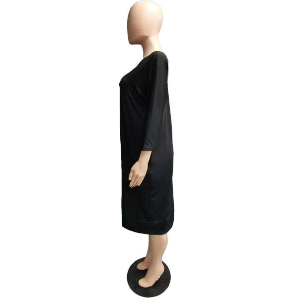 Fashion dress with front and back zipper neckline Q7178