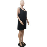Women's new plus size casual solid color jumpsuit Q7184