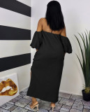 Sexy imitation cotton dress Q7180