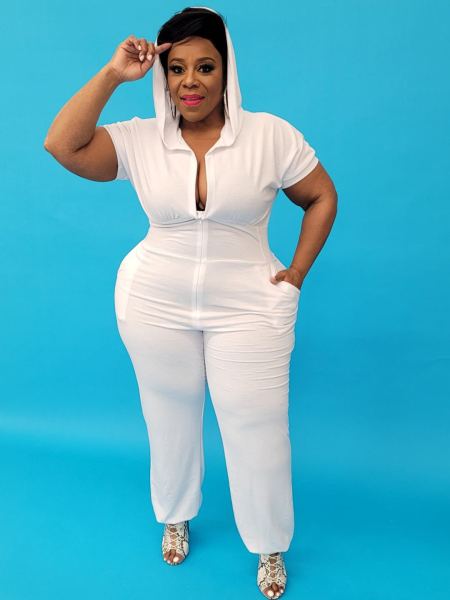 Deep V plus size 5XL jumpsuit Q7186