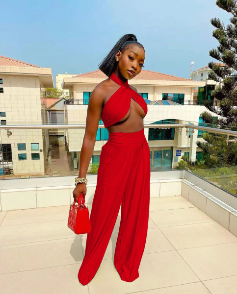 Women's wide leg pants two-piece sexy nightclub style suit Q7177