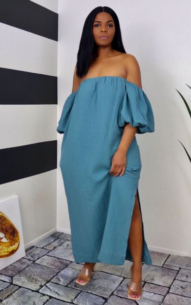 Sexy imitation cotton dress Q7180