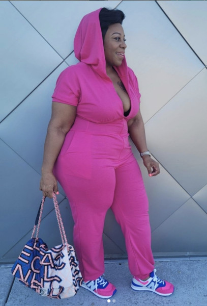 Deep V plus size 5XL jumpsuit Q7186